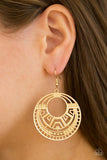Modernly Mayan - Gold - Paparazzi Earrings