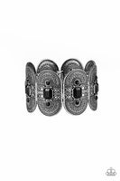 Paparazzi - Turn Up The TROPICAL Heat - Black Stretchy Bracelet #3362 (D)