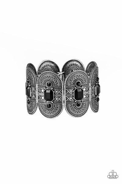 Paparazzi - Turn Up The TROPICAL Heat - Black Stretchy Bracelet #3362 (D)