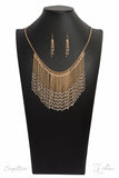 Paparazzi - The Donnalee - Gold Necklace Earring Set