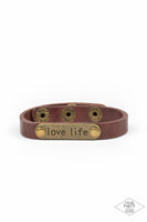 Love Life - Brass - Paparazzi Inspirational Snap Bracelet