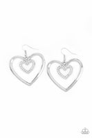 Paparazzi - Heart Candy Couture - White Heart Earrings