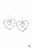 Paparazzi - Heart Candy Couture - White Heart Earrings