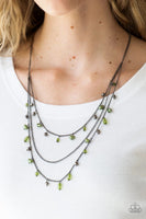 Pebble Beach Beauty - Green - Paparazzi Necklace #2500 (D)