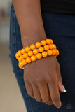 Chroma Collision - Orange - Paparazzi Stretchy Bracelet