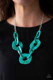 Paparazzi - Courageously Chromatic - Blue Acrylic Necklace