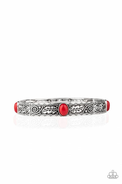 Paparazzi - Wild West Story - Red Stretchy Bracelet 3717(D)