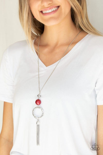 Bold Balancing Act - Red - Paparazzi Necklace #1779 (D)
