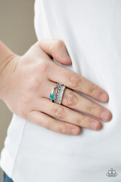 The Overachiever - Blue - Paparazzi Ring