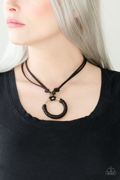 Get Over GRIT! - Brown - Paparazzi Urban Necklace