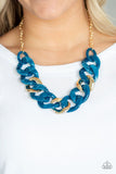 I Have A HAUTE Date - Blue Paparazzi Acrylic Necklace