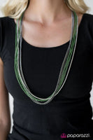 Paparazzi - Colorful Calamity - Green Necklace #1684 (D)
