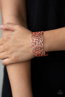 Victorian Gardens - Orange - Paparazzi Cuff Bracelet