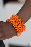 Hawaii Haven - Orange - Paparazzi Wooden Stretchy Bracelet #4816