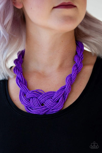 A Standing Ovation - Purple - Paparazzi Seed Bead Necklace