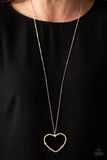 Straight From The Heart - Gold - Paparazzi Heart Necklace