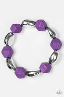 Rock Candy Canyons - Purple - Paparazzi Stretchy Bracelet
