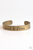 Free To Be Wild - Brass - Paparazzi Cuff Inspirational Bracelet