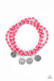 Gypsy Globetrotter - Pink - Paparazzi Stretchy Bracelet