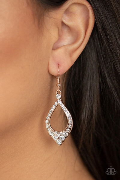 Finest First Lady - Rose Gold - Paparazzi Earrings
