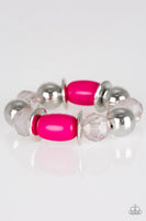 BAY After BAY - Pink - Paparazzi Stretchy Bracelet #2090 (D)