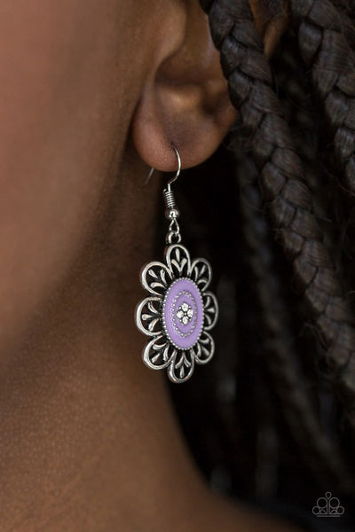 Posy Party - Purple - Paparazzi Earrings #1622 (D)