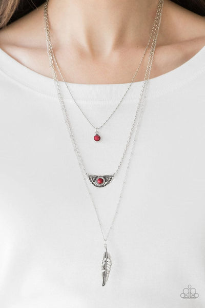 Sahara Sparrow - Red - Paparazzi Necklace #4664