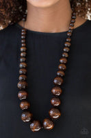 Effortlessly Everglades - Brown - Paparazzi Wood Necklace