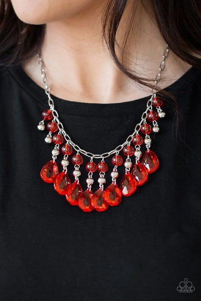 Beauty School Drop Out - Red - Paparazzi Necklace #4155 (D)