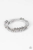 Industrial Instincts - Silver - Paparazzi Stretchy Bracelet