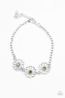 Dancing Daffodils - Green - Paparazzi Clasp Bracelet