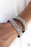 Shimmer and Sass - Purple - Paparazzi Double Wrap Snap Bracelet
