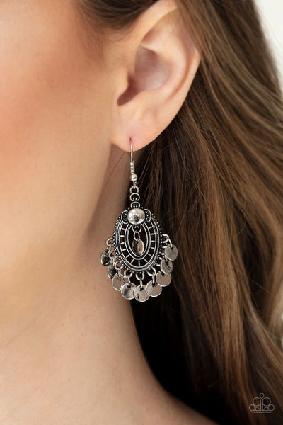 Chime Chic - Silver - Paparazzi Earrings
