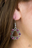 Whimsy Wreaths - Pink - Paparazzi Earrings #1921