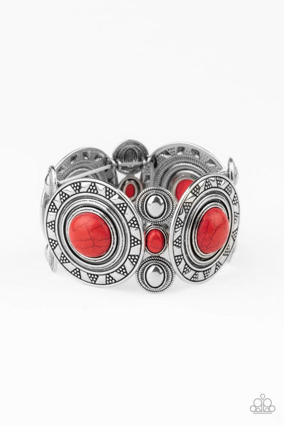 Sunny Salutations - Red - Paparazzi Stretchy Bracelet