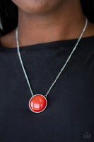 GLOW Down In History - Orange - Paparazzi Moonstone Necklace #779 (D)