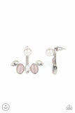 Modern Sophistication - Pink - Paparazzi Double Post Cat's Eye Stone Earrings