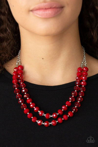 Glitter Gratitude - Red - Paparazzi Necklace