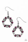 Whimsy Wreaths - Pink - Paparazzi Earrings #1921