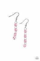 Paparazzi - Trickle-Down Effect - Pink Earrings #3994 (D)
