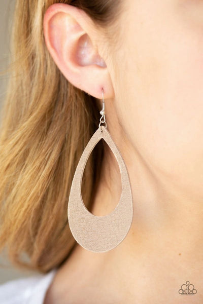 What a Natural - Brown - Paparazzi Leather Earrings #1756