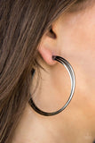HAUTE Gossip - Black - Paparazzi Hoop Earrings