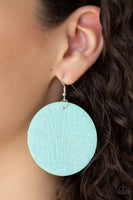 Paparazzi "Trend Friends" - Green Leather Earrings