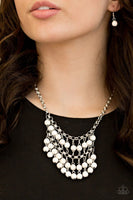 Paparazzi - Jurassic Park Party - White Necklace Short #2902