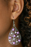 Glowing Vineyards - Purple - Paparazzi Earrings #1530