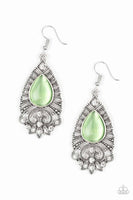 Majestically Malibu - Green - Paparazzi Moonstone Earrings