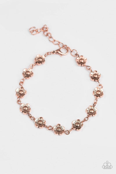Definitely Daisy - Copper - Paparazzi Flower Clasp Bracelet #2367