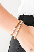 Downright Dressy - Brown - Paparazzi Stretchy Bracelet