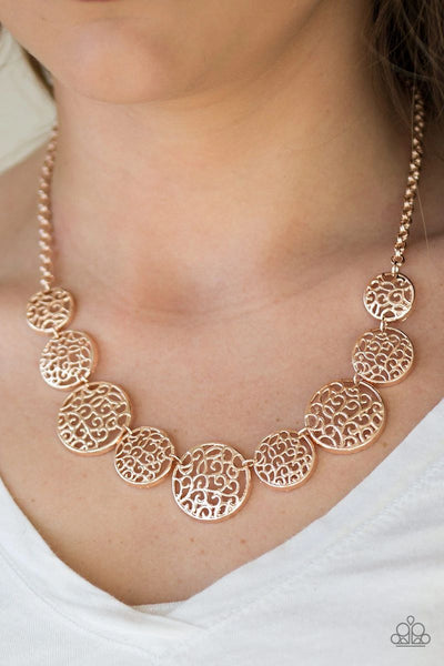 All The Time In The WHIRL - Rose Gold - Paparazzi Necklace #2247