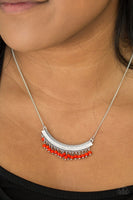 Fringe Fever - Red - Paparazzi Necklace
